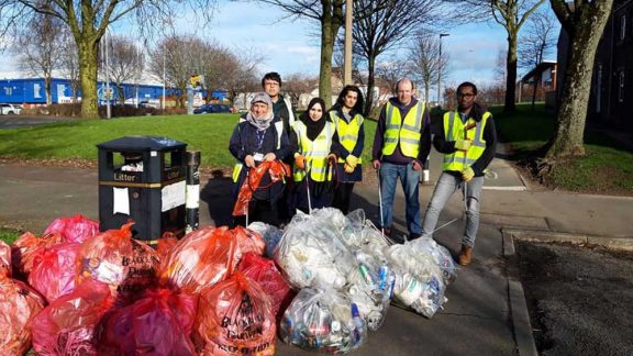 members of the community post litter pick